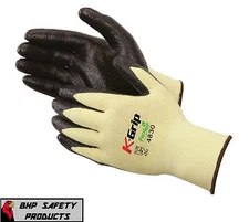 LIBERTY K-GRIP CUT RESISTANT WORK GLOVES MADE WITH KEVLAR NITRILE PALM SZ LARGE