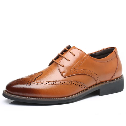 Herren-Schuhe, Formelle Business-Schuhe Klassische Schnür-Oxfords Brogues Schuhe - Bild 14 von 19