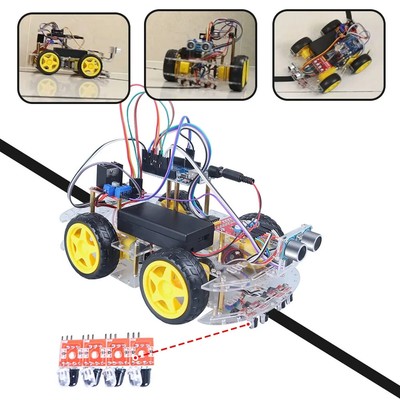 DIY four-way tracking obstacle avoidance intelligent robot car kit