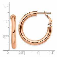 Designer Inspired Genuine 18K Rose Gold Filled 30mm 5mm Thick Tube Hoop Earrings