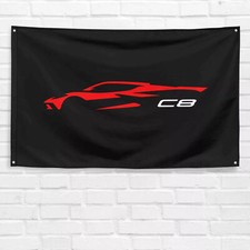 For Chevrolet Corvette C8 Enthusiast 3x5 Ft Flag Dad Birthday Gift Banner For Chevrolet Corvette C8 Enthusiast 3x5 Ft Flag Dad Birthday Gift Banner