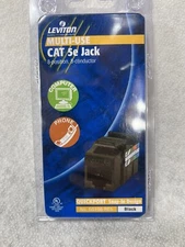 Leviton 5G108-RE5 QuickPort Multi-Use CAT 5e Adaptor Jack - Black