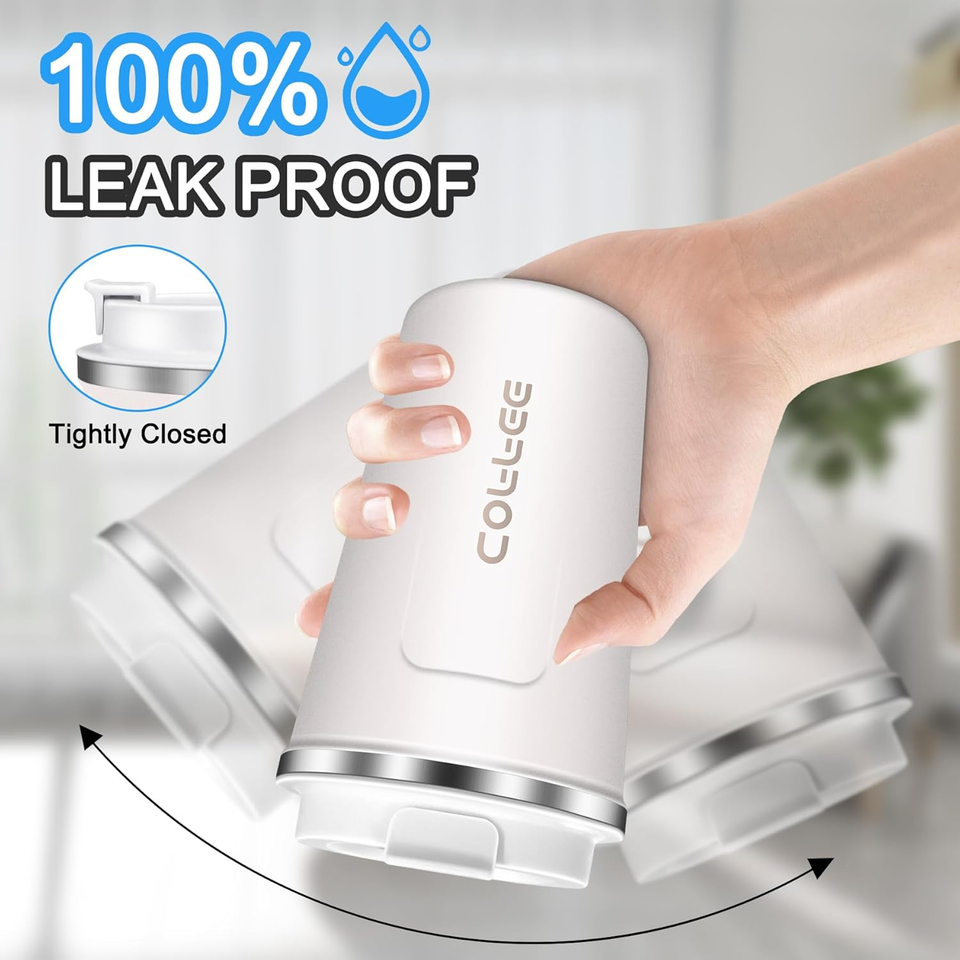 Insulated Coffee Mug 12Oz, Travel Coffee Mug with Lid, Leakproof Coffee