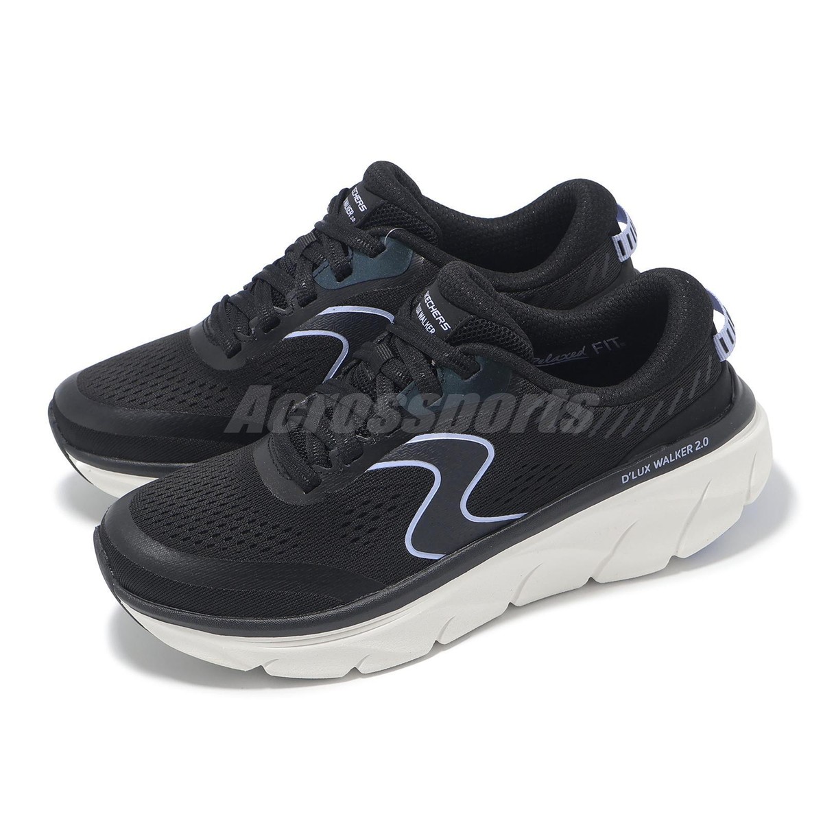 Skechers D Lux Walker 2.0-Active Pace Black Lavender Women
