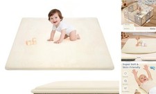 1.3" Thick Baby Play Mat for Floor 50x50"-Memory Foam Water 50" 50" Beige