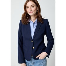 J.Crew Size 0 Classic Schoolboy Blazer in Navy Wool Blend