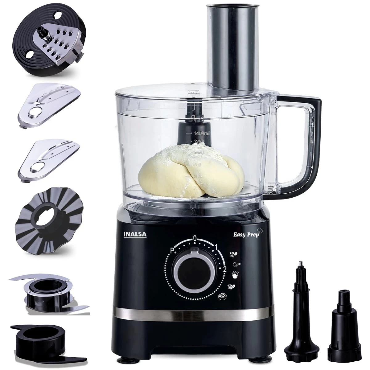 INALSA Food Processor Dough Maker Electric Chopper ,French Fry Cutter, Slicer