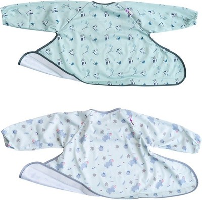 Tidy Tot Baby Lätzchen lange Ärmel 2 Pack Karotten/Apfel Design - Wasserdicht L