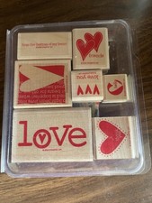 Stampin' Up Wood Rubber Stamps Set - Love  Hearts Theme