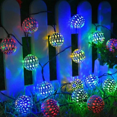 Marokkanische Lichterkette - 7 Meter & 50 LED Solar-Garten-Lichterkette Bunt - Bild 1 von 4