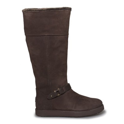 UGG CLASSIC BERGE TALL DARK ROAST SUEDE WATERPROOF WOMEN'S BOOTS SIZE US 6 NEW