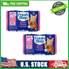 2 Pack Fresh Step Clean Paws Multi-Cat Clumping Litter Febreze Freshness 38lb