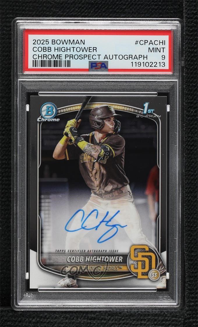 2025 Bowman Chrome Prospect Auto Cobb Hightower #CPA-CHI PSA 9 MINT Auto