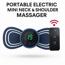 Portable Electric Mini Neck & Shoulder Massager Patch with Remote Control