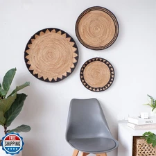 Chi An Home 22 inch Extra Large Boho Wall Baskets, Extra Large Decor Hyacinth