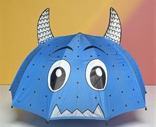 rare MARIA VINKA Designed Blue Monster Umbrella Vintage