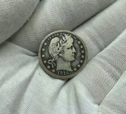 1916 D Barber Quarter - 90% Silver E371