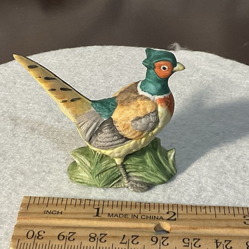 Vintage, Lefton- Miniature Pheasant Figurine, Taiwan # 00755- 2-1/4" Tall - Afbeelding 9 van 11