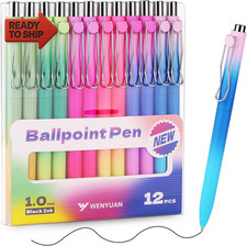 Cute Pastel Ballpoint Pens, Fine Point Smooth Writing, Colorful Pens, Black Ink