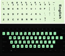 2PCS Pack Universal English Keyboard Stickers Glow in The Dark, English-Glow