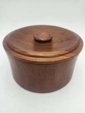 Vintage MCM Dansk Ice Bucket Round Teak Wood IHQ Jens Quistgaard Denmark 60s