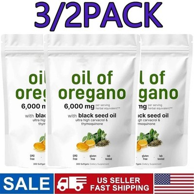 2 in 1 Oil of Oregano & Black Seed Softgels Count with Carvacrol,Immune Supports