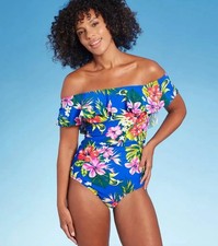 Pretty Floral Womens One Piece Swimsuit Size ...