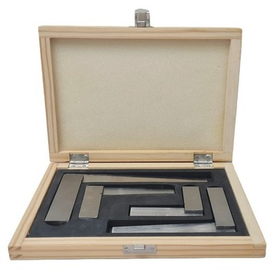 Machinist Square 4-Piece Set | Precision Engineering Squares 2'' 6'' Wood Storage