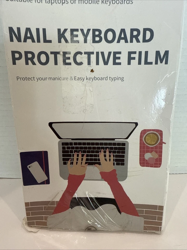 Long Nails Keyboard Cover Silicone Raised Buttons MacBook Laptop Typing - Image 2 of 2