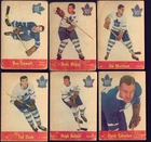 1955-56 PARKHURST TORONTO MAPLE LEAFS CHARLIE CONACHER CARD #26 + 5 LOT POOR CON