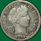 1903 Barber Dime Fine F Coin #33931