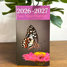 2026 2027 Two Year Planner Pocket Sized Butterflies 3.3x6 inches