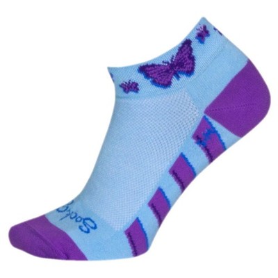 SockGuy Classic Flutterby Socks - 1 inch, Light Blue, Small/Medium LFLUTTERBY