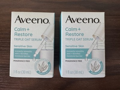 Aveeno Calm + Restore Triple Oat Face Serum Fragrance-Free 1 fl oz- 2 pack