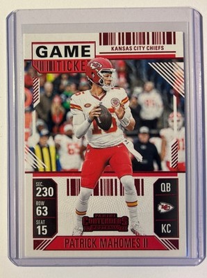 2024 Panini Contenders, Patrick Mahomes II, Red Game Ticket #50