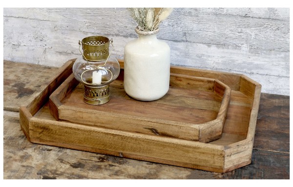 2Er Tablett Set Serviertablett Holz Kiste Grimaud Chic Antique 41062900-image