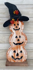 Extra Large Reversible Pumpkin Snowman Wood Porch Decor Halloween Christmas Sign
