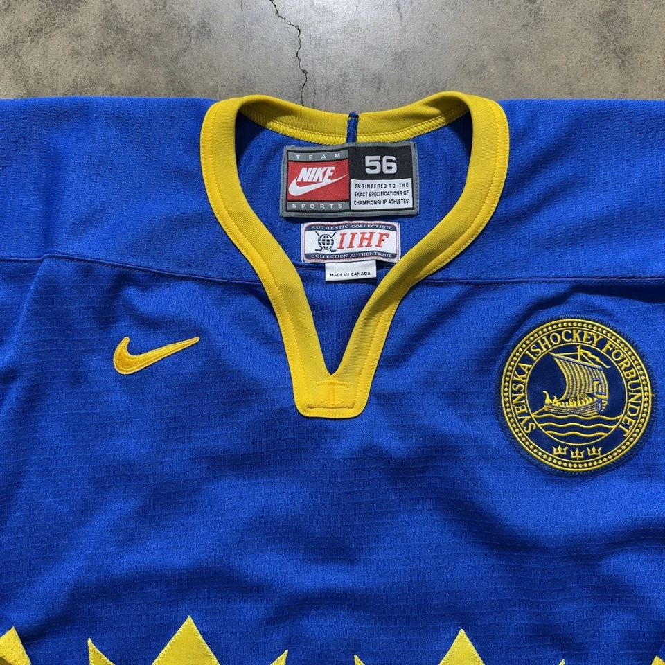 Camiseta deportiva de hockey vintage de Suecia talla 56 Niklas Kronwall Nike usada en juegos Foto 4 de 4