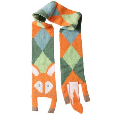SHIDXIB 1Pcs Fox Pattern Cozy Scarf 61.02 inches x 4.72 inches, Orange 