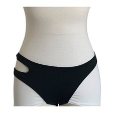 Larissa Minato Black Cut Out Bathing Suit Bikini Bottom NWT Small