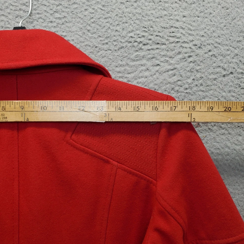 Gabardina Michael Kors para mujer M roja polar cinturón cintura muesca solapa cremallera lateral Foto 3 de 4