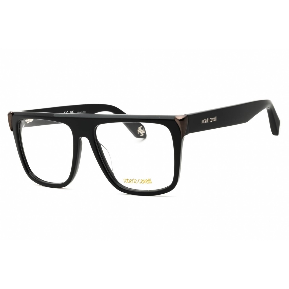 Roberto Cavalli Unisex Eyeglasses Shiny Black Rectangular  display picture 1