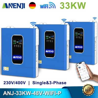 33KW 48V Hybrid Solar Inverter On&Off Grid MPPT 160A 500V 3Phase 400V Parallel