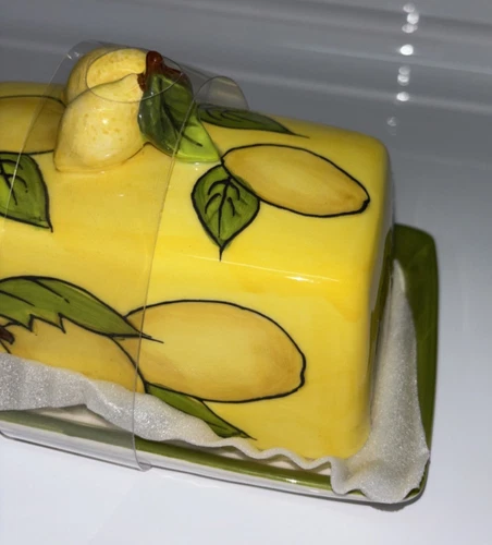 Blue Sky Clayworks Exceptionally Yellow Lemon Butter Dish