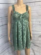Victoria  s Secret VTG Green Sheer Lace Babydoll Nightgown Romantic Coquette M