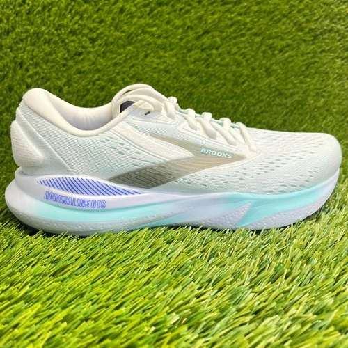 Brooks Adrenaline GTS 24 Womens Size 7 White Athletic Running Shoes Sneakers
