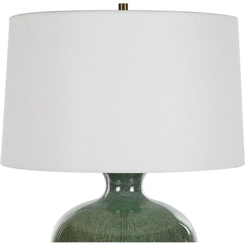 Uttermost 30238-1 Nataly Table Lamp Crackled Aged Green Glaze and Antique Brass - Picture 6 of 7