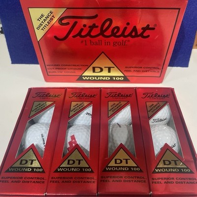 Vintage Titleist DT Wound 100 Golfbälle Box Set Hergestellt in den USA Retro Golf Sammlerstück