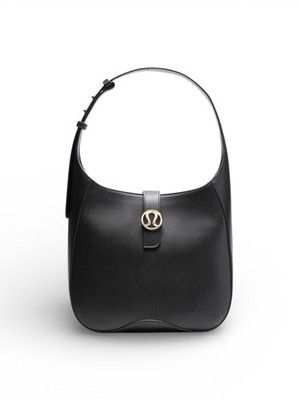 Lululemon Cactus Leather Shoulder Bag 8L Black With Gold Hardware & Dust Bag