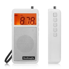 Portable Pocket Radio AM FM Digital Radio Receiver w/ LCD Screen Speaker Clock